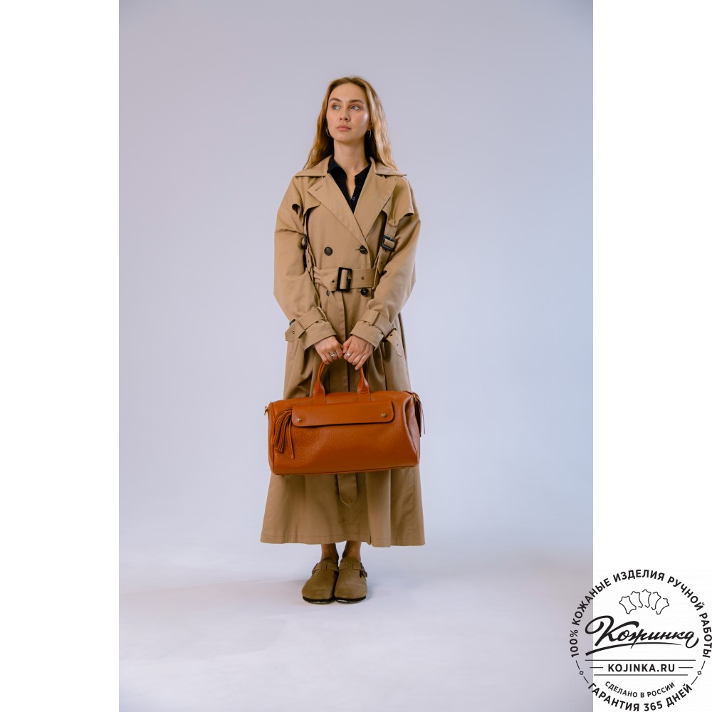 Женская кожаная сумка "Византия" (рыжая)